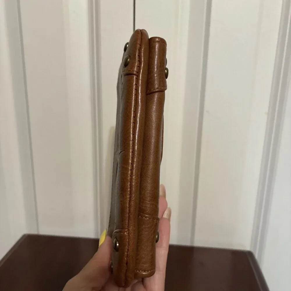 Wonder Woman Brown Zip-Around Wristlet Wallet w/ Wrist Strap, Card Slots